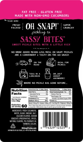 Oh Snap!® Pickling Co. Sassy Bites Pickles Perspective: back