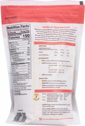 Arrowhead Mills Organic Bulgur Wheat Perspective: back