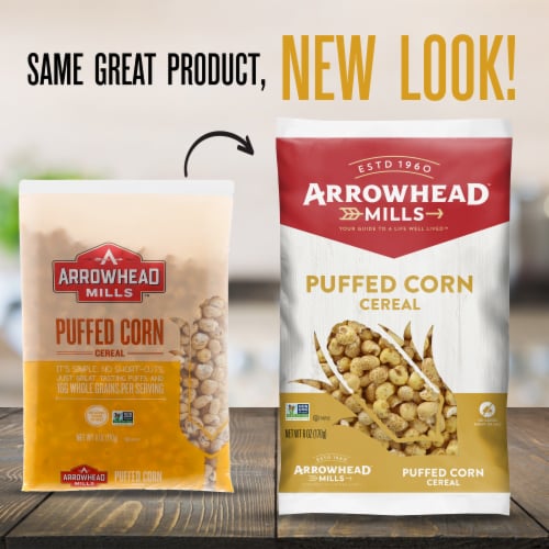Arrowhead Mills™ Puffed Corn Bag Cereal Perspective: back