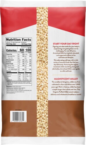 Arrowhead Mills Puffed Millet Bag Cereal Perspective: back