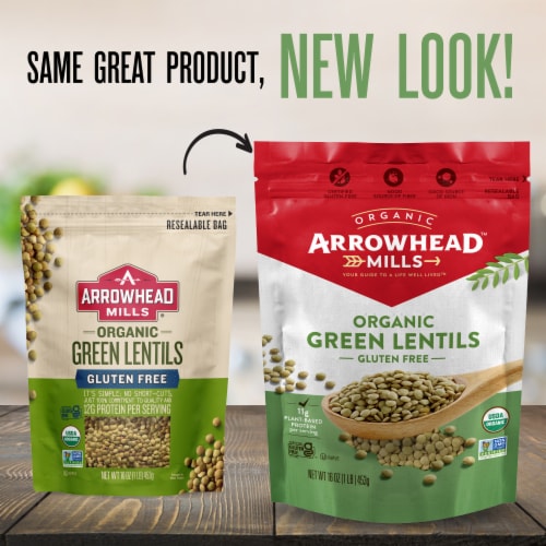 Arrowhead Mills® Organic Green Lentils Perspective: back