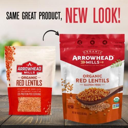 Arrowhead Mills Organic Red Lentils Perspective: back