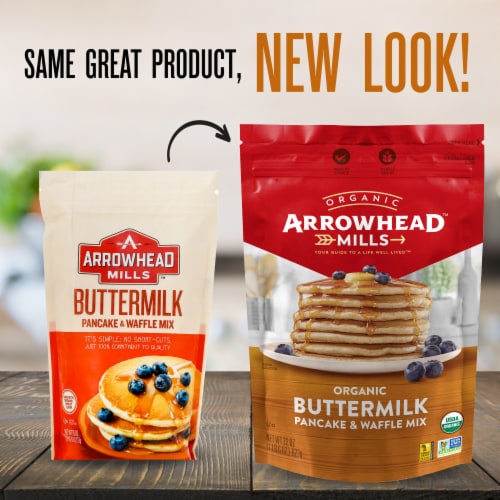 Arrowhead Mills Organic Buttermilk Pancake & Waffle Mix 26 oz Pkg Perspective: back