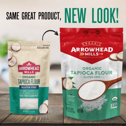 Arrowhead Mills Organic Gluten Free Tapioca Flour Perspective: back