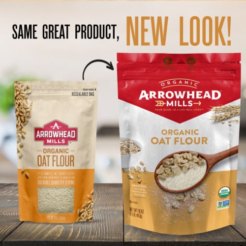 Arrowhead Mills Organic Oat Flour Perspective: back