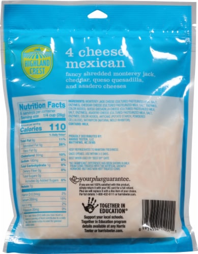 Highland Crest Mexican Style Shredded Cheese Perspective: back