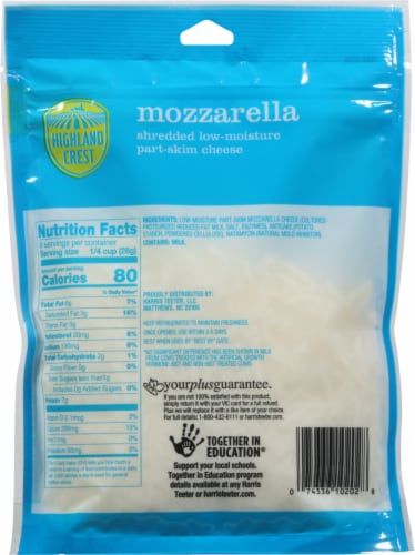 Highland Crest Mozzarella Shredded Cheese Perspective: back