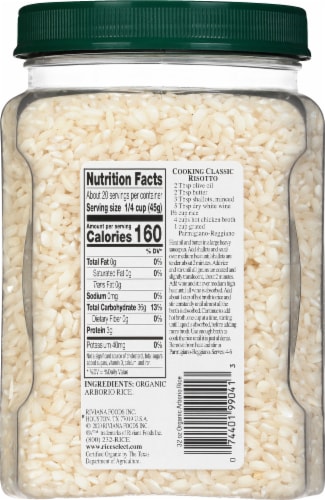 RiceSelect Organic Arborio Italian-Style Rice Perspective: back