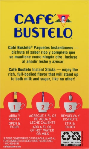 Cafe Bustelo® Espresso Instant Coffee Packets Perspective: back