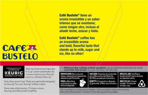 Café Bustelo® Espresso Style Dark Roast K-Cup Coffee Pods Perspective: back