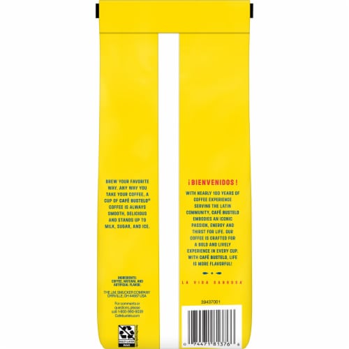Café Bustelo Dulce de Leche Artificially Flavored Ground Coffee Perspective: back