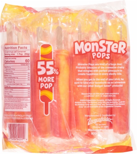 Budget Saver® Cherry-Pineapple Monster Ice Pops Perspective: back
