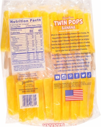 Budget Saver® Banana Twin Ice Pops Perspective: back