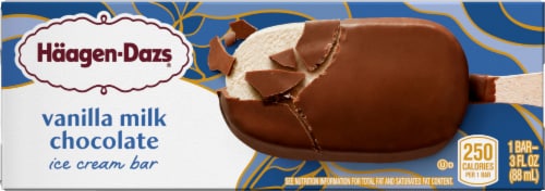 Haagen-Dazs Vanilla Milk Chocolate Ice Cream Bars Perspective: back