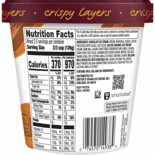 Haagen-Dazs® Salted Caramel & Chocolate Trio Crispy Layers Ice Cream Perspective: back