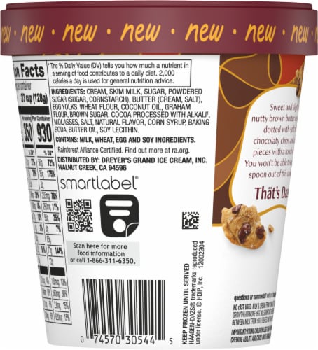 Haagen-Dazs® Salted Brown Butter Cookie Ice Cream Perspective: back