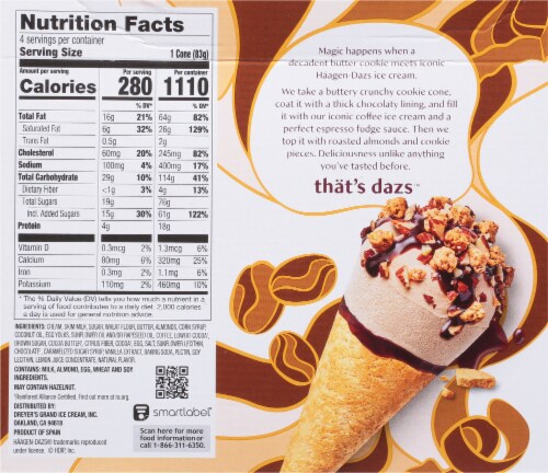 Haagen-Dazs® Butter Cookie Cone Coffee Ice Cream Cones Perspective: back