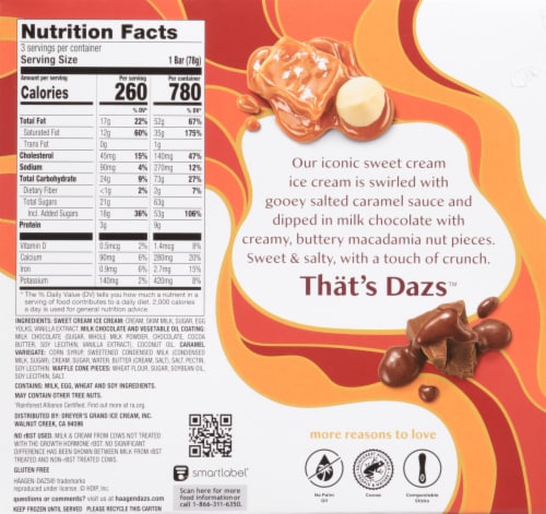 Haagen-Dazs® Salted Caramel Macadamia Ice Cream Bars Perspective: back