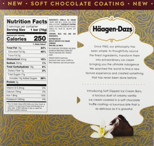 Haagen-Dazs® Soft Dipped Vanilla Ice Cream Bars Perspective: back