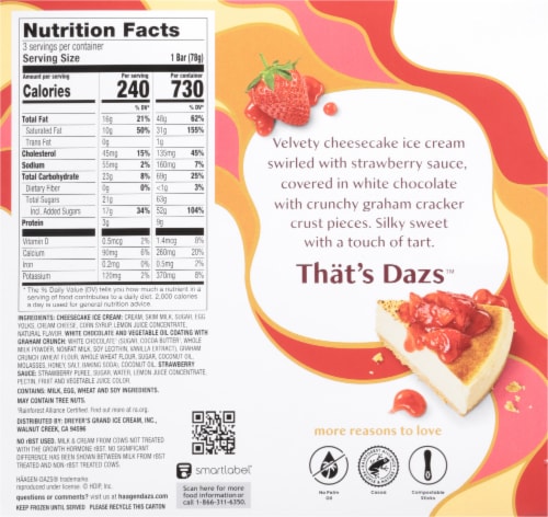 Haagen-Dazs® New York Strawberry Cheesecake Ice Cream Bars Perspective: back