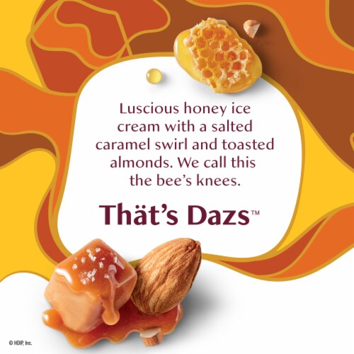Haagen-Dazs Honey Salted Caramel Almond Ice Cream, 14 Oz. Perspective: back
