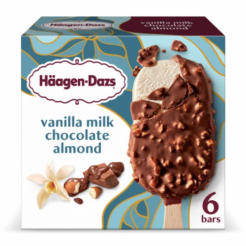 Haagen Dazs® Vanilla Milk Chocolate Almond Ice Cream Bars Perspective: back