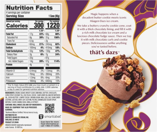 Haagen-Dazs® Cookie Cone Chocolate Ice Cream Perspective: back