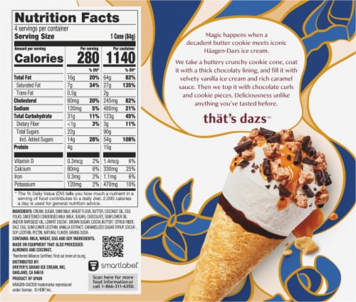 Haagen-Dazs® Cookie Cone Vanilla Ice Cream Perspective: back