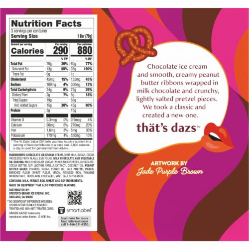 Haagen Dazs® Chocolate Peanut Butter Pretzel Ice Cream Bars Perspective: back
