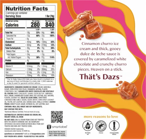 Haagen Dazs® Dulce de Leche Churro Ice Cream Bars Perspective: back