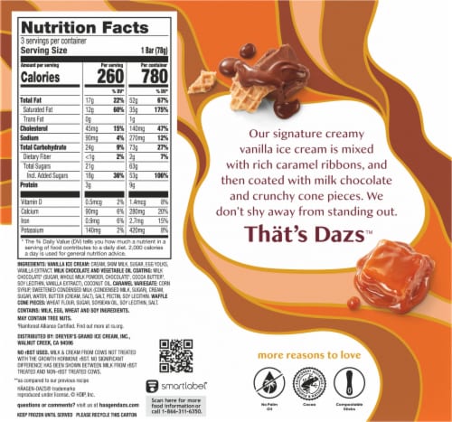 Haagen-Dazs Caramel Cone Ice Cream Bars Perspective: back