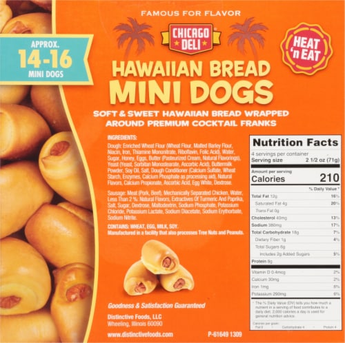 Chicago Deli® Hawaiian Bread Mini Dogs Perspective: back