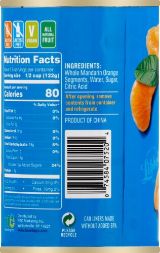 Libby's® Premium Canned Mandarin Oranges Perspective: back