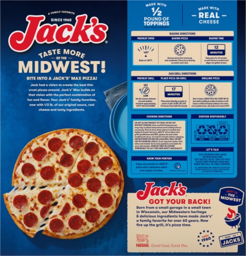 Jacks® Frozen Max Double Pepperoni Pizza Perspective: back