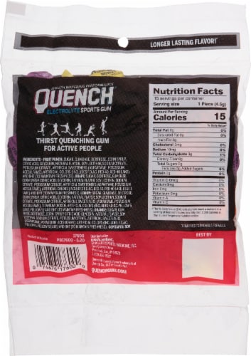 Mueller® Quench® Assorted Flavors Electrolyte Sports Gum Perspective: back