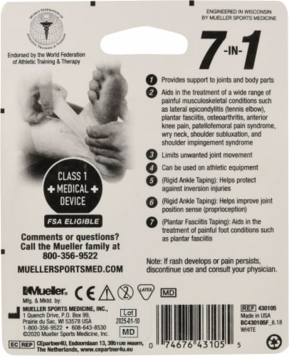 Mueller MTape® Athletic Tape - White Perspective: back