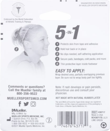 Mueller MWrap® Multi-Purpose Pre-wrap - Lime Green Perspective: back