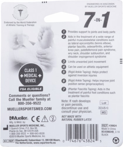 Mueller MTape® Support and Compression Tape - Black Perspective: back