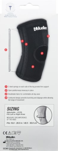 Mueller® Moderate Support Elastic Knee Stabilizer Perspective: back