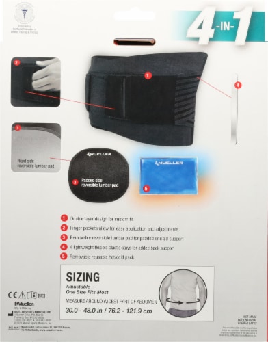 Mueller® Hot/Cold Lumbar Back Brace Perspective: back
