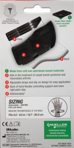 Mueller Fitted Left Hand Wrist Brace Perspective: back