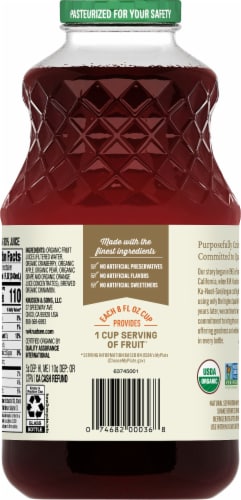 RW Knudsen Organic Cranberry Orange Cinnamon Juice Perspective: back