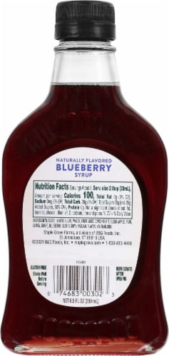 Maple Grove Farms® Blueberry Syrup Perspective: back