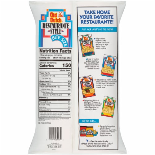 Old Dutch Bite Size Tortilla Chips Perspective: back