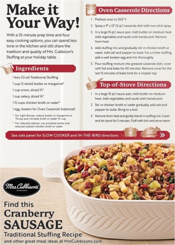 Mrs. Cubbison's® Traditional Seasoned Stuffing Perspective: back