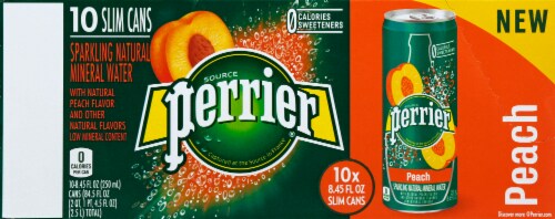 Perrier® Peach Flavored Sparkling Mineral Water Perspective: back