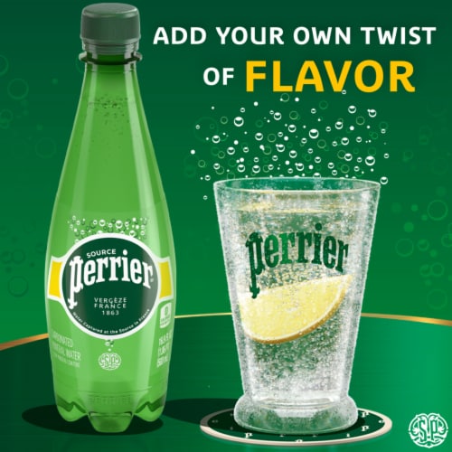 Perrier Sparkling Bottled Water Perspective: back