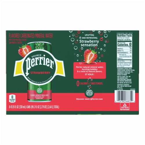 Perrier Strawberry Flavored Sparkling Water Perspective: back