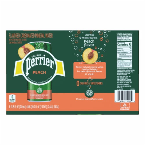 Perrier® Peach Sparkling Mineral Water Perspective: back