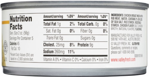Valley Fresh® 100% Natural Canned Chicken Breast Perspective: back